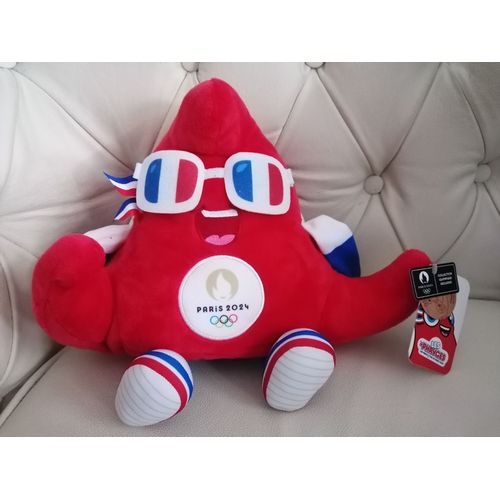 Peluche Mascotte Les Phryges Supporter A Lunettes Et Echarpe Jeux Olympiques Jo Paris 2024 (24 Cm Assise / 30 Cm Debout) - Gipsy Toys