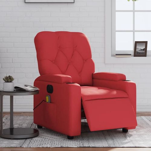 Prolenta Premium - Fauteuil De Massage Inclinable Électrique Rouge Similicuir
