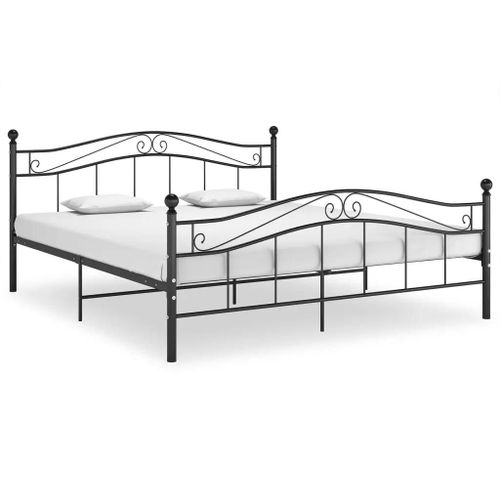 Prolenta Premium - Cadre de lit Noir Métal 180x200 cm