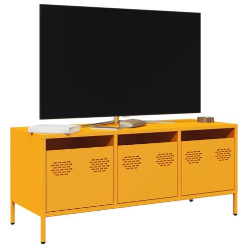 Prolenta Premium - Meuble Tv Jaune Moutarde 101,5x39x43,5 Cm Acier Laminé À Froid