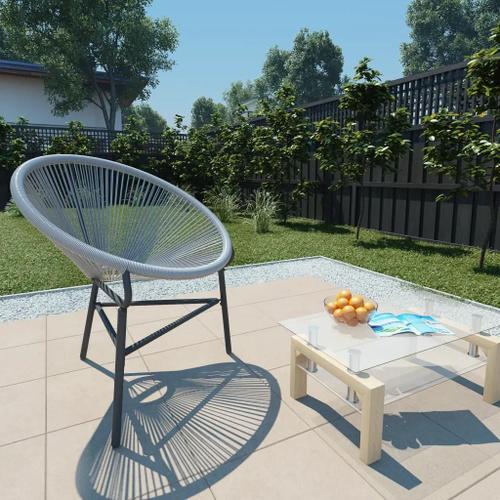 Prolenta Premium - Chaise De Jardin Sous Forme De Lune Résine Tressée Gris