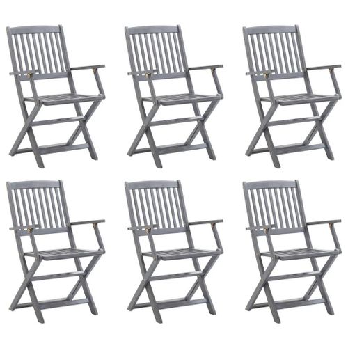 Prolenta Premium - Chaises Pliables D'extérieur Lot De 6 Bois D'acacia Solide