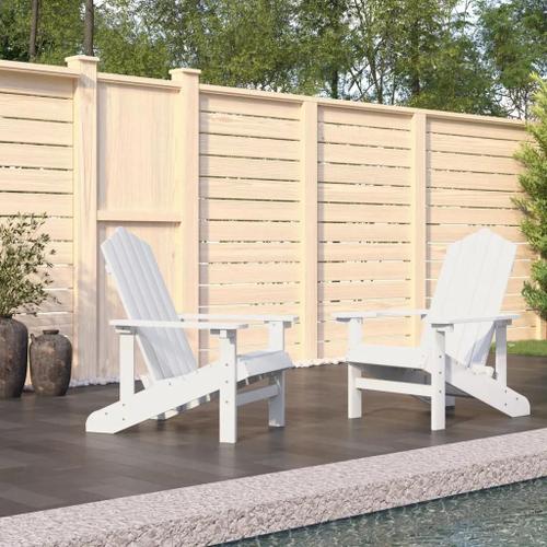 Prolenta Premium - Chaises De Jardin Adirondack Lot De 2 Pehd Blanc