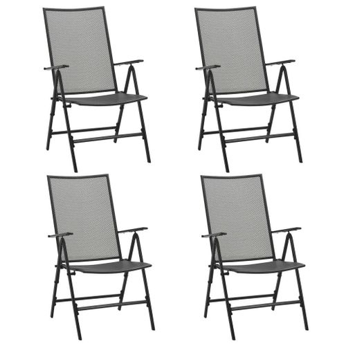 Prolenta Premium - Chaises Pliables En Maille Lot De 4 Acier Anthracite