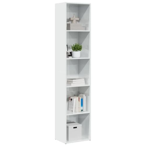 Prolenta Premium - Bibliothèque Blanc Brillant 40x30x189 Cm Bois D'ingénierie
