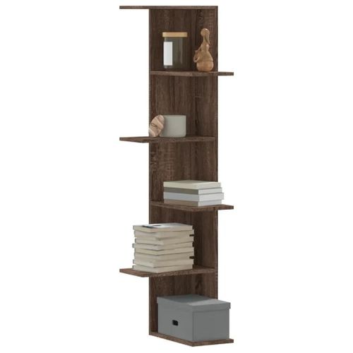 Prolenta Premium - Étagère D'angle Murale Chêne Marron Bois D'ingénierie