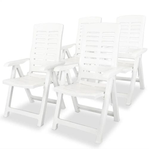 Prolenta Premium - Chaises Inclinables De Jardin Lot De 4 Plastique Blanc
