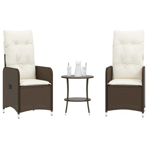 Prolenta Premium - Chaises De Jardin Inclinables Lot De 2 Et Table Résine Tressée