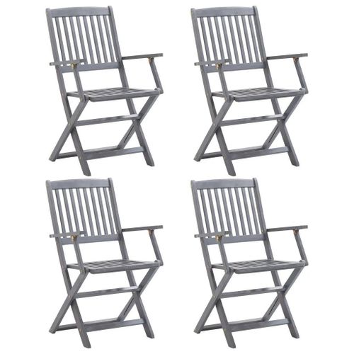 Prolenta Premium - Chaises Pliables D'extérieur Lot De 4 Bois D'acacia Solide