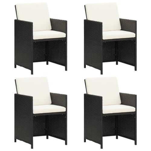 Prolenta Premium - Chaises De Jardin Lot De 4 Résine Tressée Noir