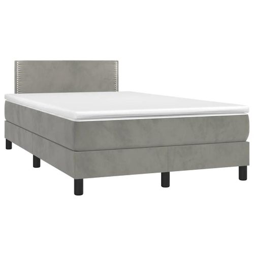 Prolenta Premium - Sommier à lattes de lit avec matelas LED gris clair 120x190 cm