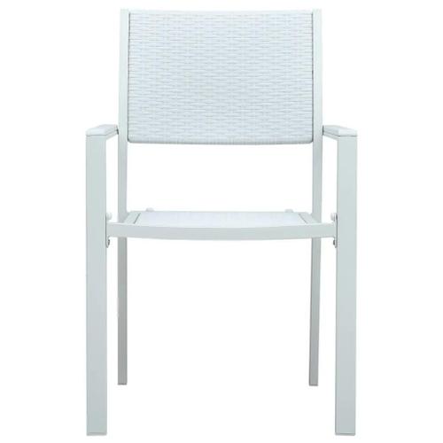 Prolenta Premium - Chaises De Jardin Lot De 4 Blanc Plastique Aspect De Rotin