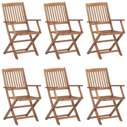 Prolenta Premium - Chaises Pliables D'extérieur Lot De 6 Bois D'acacia Solide
