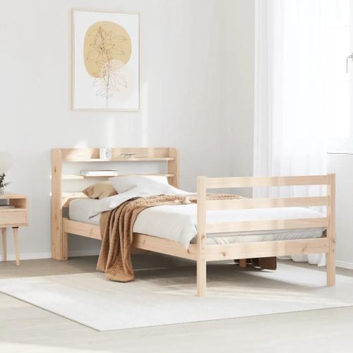 Prolenta Premium - Cadre de lit avec tête de lit sans matelas 90x200 cm
