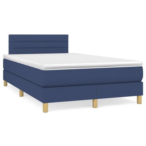 Prolenta Premium - Sommier à lattes de lit avec matelas bleu 120x190 cm tissu