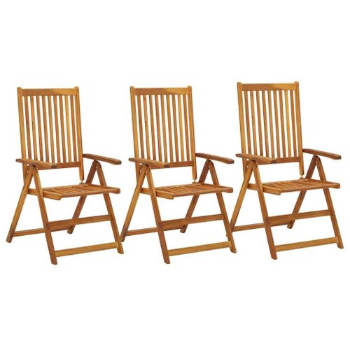 Prolenta Premium - Chaises Inclinables De Jardin Lot De 3 Bois Solide D'acacia