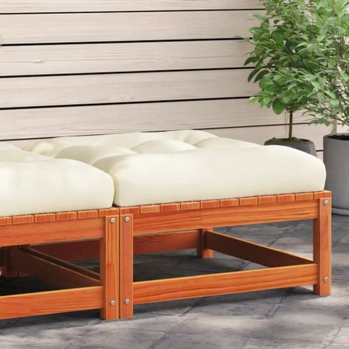 Prolenta Premium - Repose-Pied De Jardin Avec Coussin Bois Massif De Pin