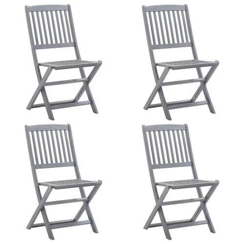 Prolenta Premium - Chaises Pliables D'extérieur Lot De 4 Bois D'acacia Solide