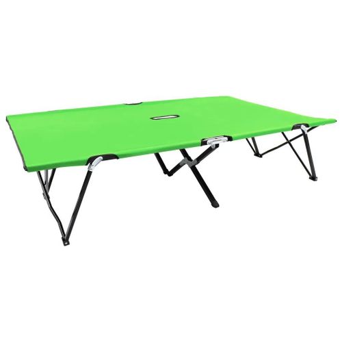 Prolenta Premium - Chaise Longue Pliable 2 Places Vert Acier