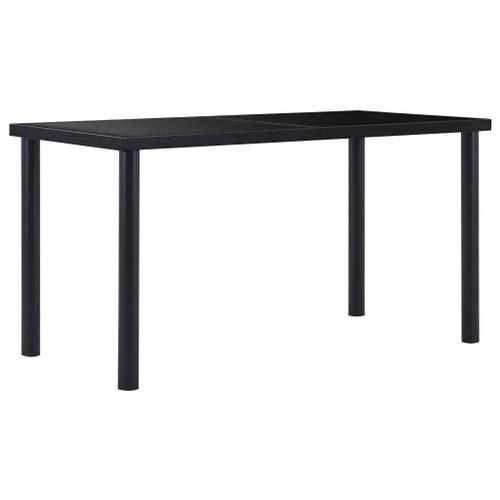 Prolenta Premium - Table À Manger Noir 140x70x75 Cm Verre Trempé