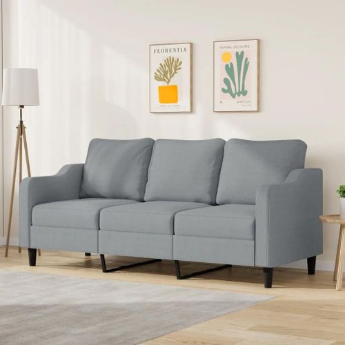Prolenta Premium - Canapé À 3 Places Gris Clair 180 Cm Tissu
