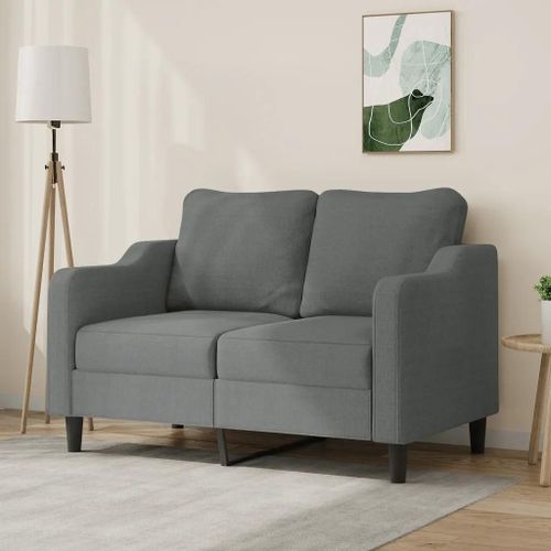 Prolenta Premium - Canapé À 2 Places Gris Foncé 120 Cm Tissu