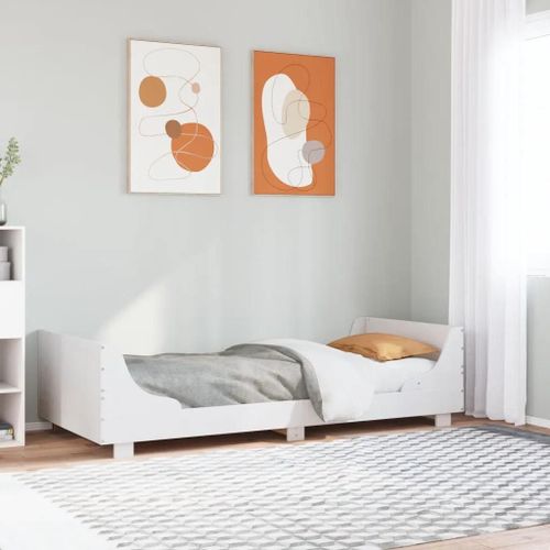 Prolenta Premium - Cadre de lit sans matelas blanc 90x200 cm bois de pin massif