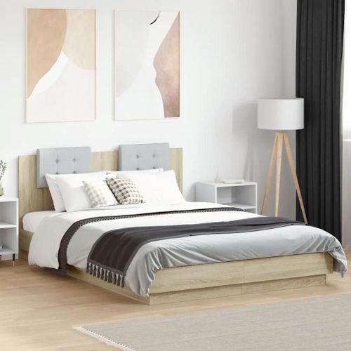Prolenta Premium - Cadre de lit sans matelas chêne sonoma 120x200 cm