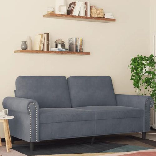 Prolenta Premium - Canapé À 2 Places Gris Foncé 140 Cm Velours