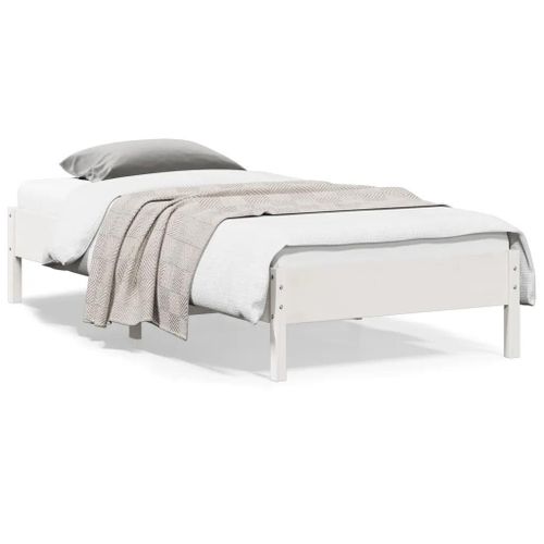 Prolenta Premium - Cadre de lit sans matelas blanc 90x200 cm bois de pin massif
