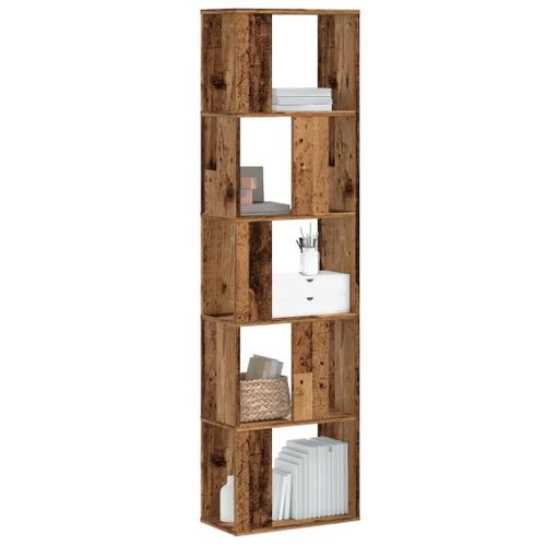 Prolenta Premium - Bibliothèque 5 Niveaux Vieux Bois Bois D'ingénierie