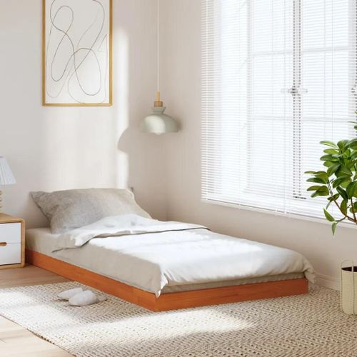 Prolenta Premium - Cadre de lit sans matelas cire marron 90x200 cm bois pin massif