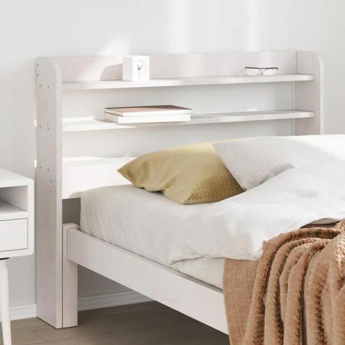 Prolenta Premium - Tête De Lit Avec Étagères Blanc 100 Cm Bois Massif De Pin