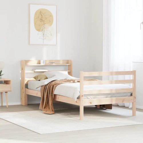 Prolenta Premium - Cadre de lit avec tête de lit sans matelas 75x190 cm