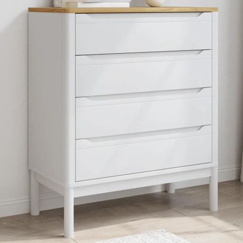 Prolenta Premium - Commode Floro Blanc Bois De Pin Massif