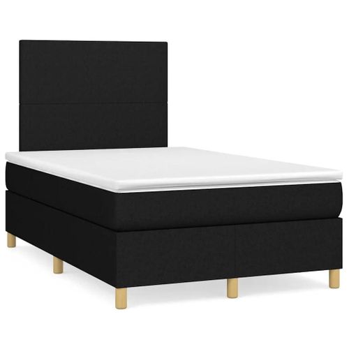 Prolenta Premium - Sommier à lattes de lit matelas et LED noir 120x190 cm tissu