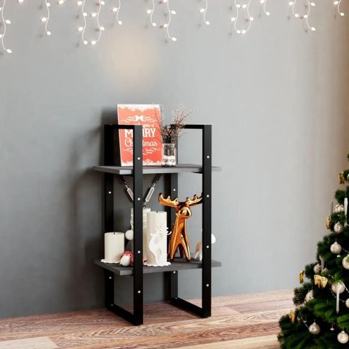 Prolenta Premium - Bibliothèque À 2 Niveaux Gris 40x30x70 Cm Bois De Pin Massif