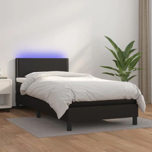 Prolenta Premium - Sommier à lattes de lit avec matelas et LED Noir 80x200 cm