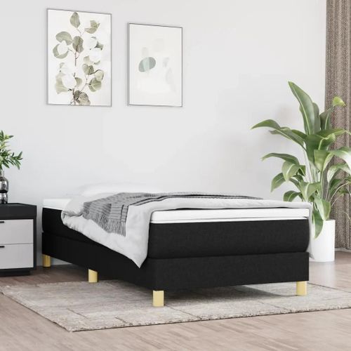 Prolenta Premium - Cadre de lit sans matelas noir 90x200 cm tissu