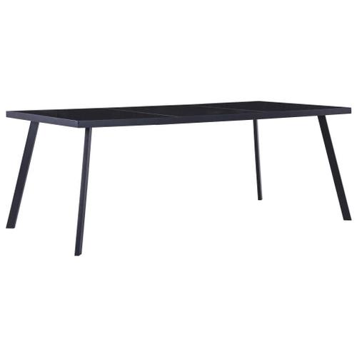 Prolenta Premium - Table À Manger Noir 200x100x75 Cm Verre Trempé