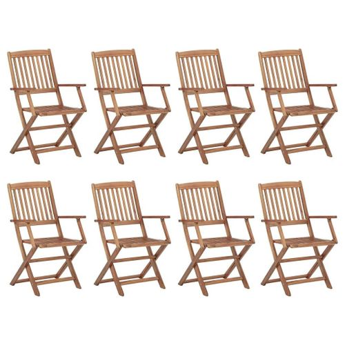 Prolenta Premium - Chaises Pliables D'extérieur Lot De 8 Bois D'acacia Solide