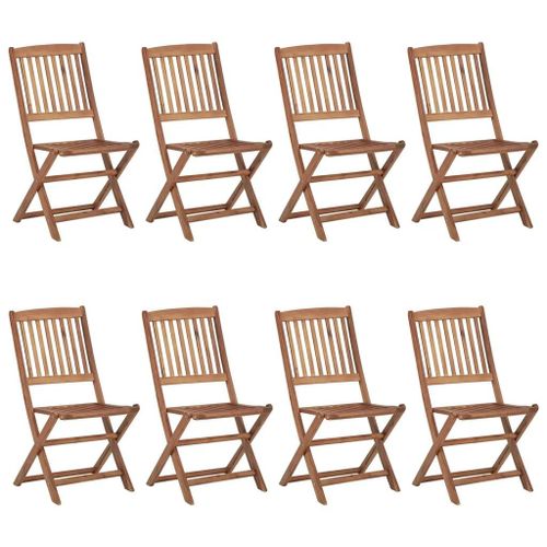 Prolenta Premium - Chaises Pliables D'extérieur Lot De 8 Bois D'acacia Solide