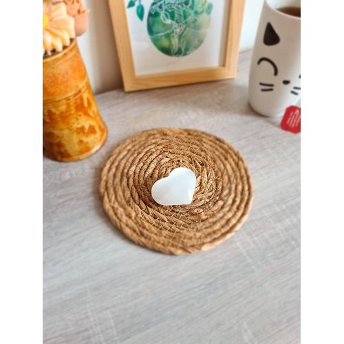 C?ur En Sélénite Blanche – 4 Cm