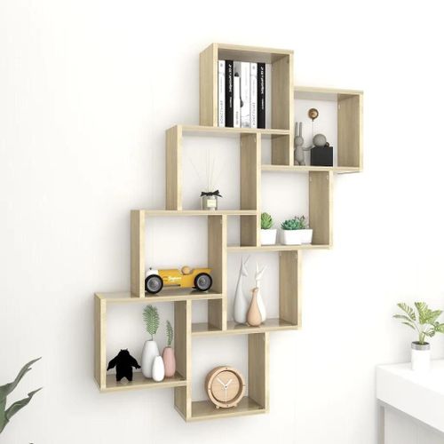 Prolenta Premium - Étagère Murale Cube Chêne Sonoma 90x15x119 Cm Bois D¿Ingénierie