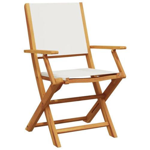 Prolenta Premium - Ensemble De Bistro 3 Pcs Blanc Crème Tissu Et Bois Massif