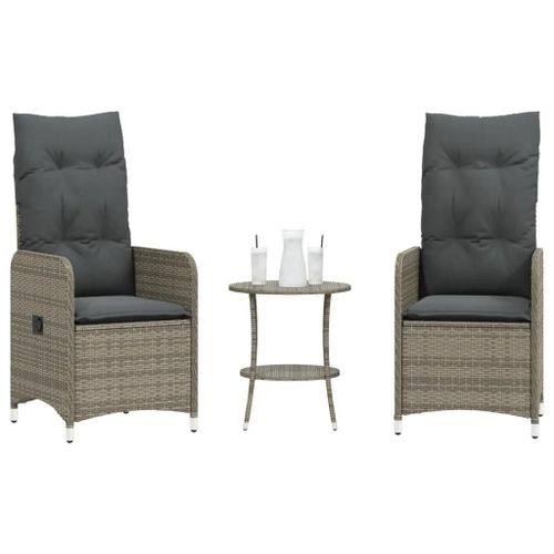 Prolenta Premium - Chaises Inclinables De Jardin Lot De 2 Et Table Résine Tressée