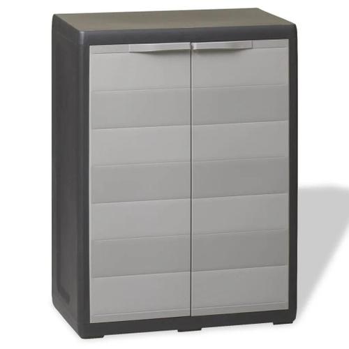 Prolenta Premium - Armoire De Rangement De Jardin Avec 1 Étagère Noir Et Gris