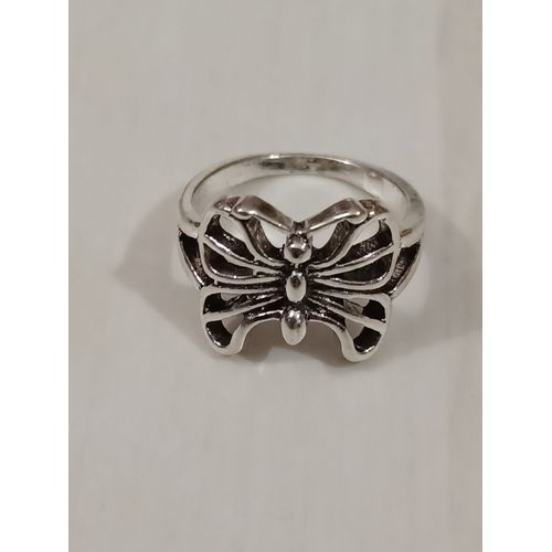 Bague Métal Argenté,Papillon ,Taille 17.52