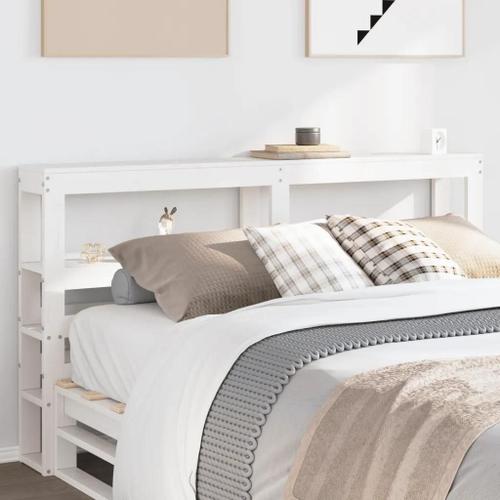 Prolenta Premium - Tête De Lit Avec Étagères Blanc 135 Cm Bois Massif De Pin