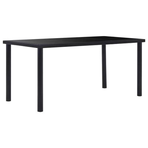 Prolenta Premium - Table À Manger Noir 160x80x75 Cm Verre Trempé